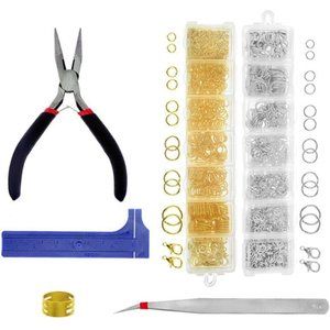 1388pcs Open Jump Rings & Lobster Clasps for Beginner Jewelry Repair Bead Making